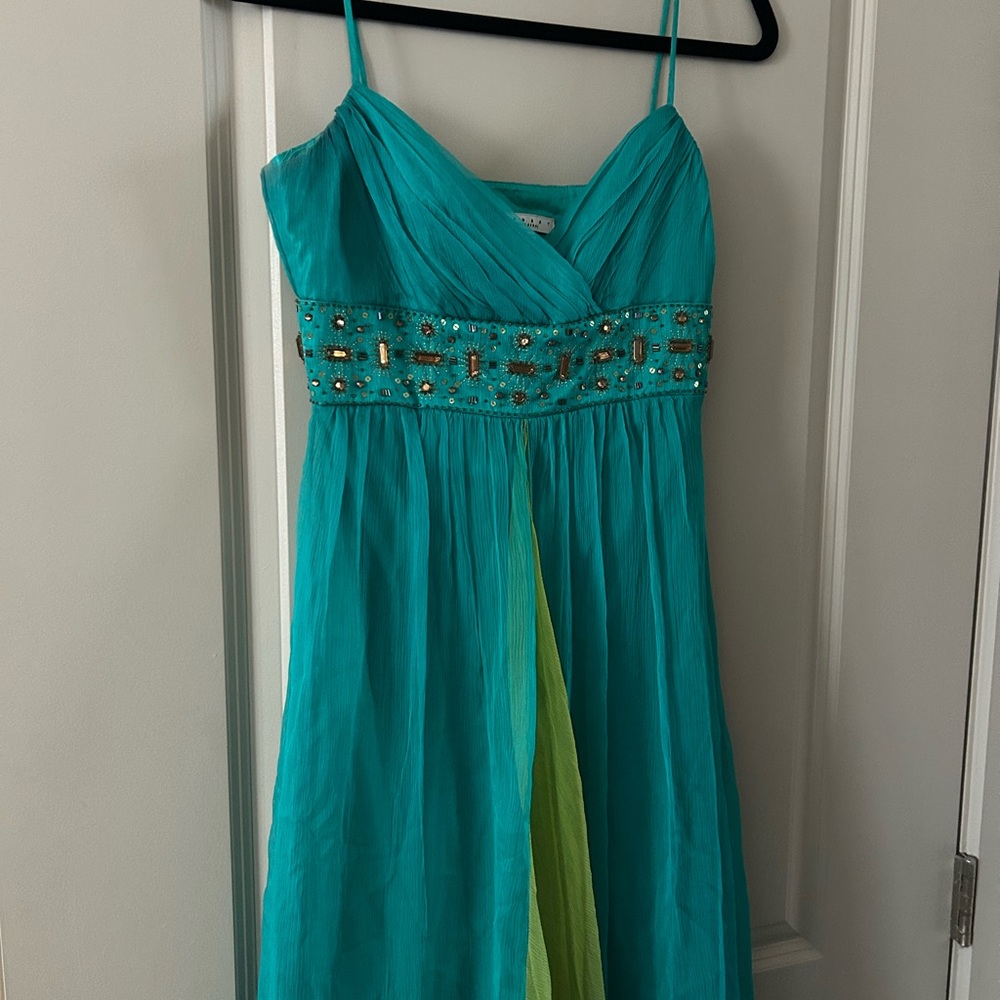 Teal Beaded Dress